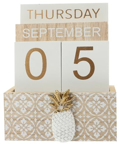 SEWACC Kalenderblock Aus Holz Desktop-dekoration Blockkalender Für Den Schreibtisch Vintage Kalender Schreibtisch Kalender Wiederverwendbarer Tischkalender Hölzern