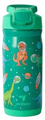 REDUCE Hydrate Pro - Botella de agua aislada de acero inoxidable de 14 onzas, tapa abatible a prueba de fugas, apta para lavavajillas, sin BPA, aspiradora de doble pared, mantiene las bebidas frías