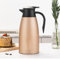Caraffa termica da 2 l, in acciaio inox, bollitore sottovuoto a doppia parete, caraffa termica per caffè, tè, latte (oro)