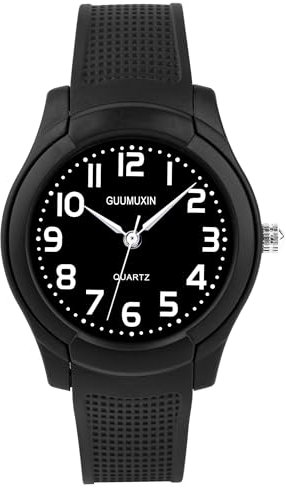 GUUMUXIN Kinderuhr Jungen Mädchen,Armbanduhr Jungen Analog,Armbanduhr Kinder,Analog Quartz Uhr mit Armbanduhr Kautschuk Wasserdicht Outdoor Sports Uhren