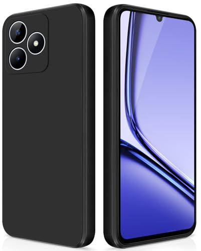 GiiYoon Funda para Realme Note 50/Realme C53/Realme C51, Case de Silicona Suave de TPU Carcasa Protector de Goma Fexible Prueba Liviano y a Delgado de Golpes Antirrayas para Teléfono (Negro)