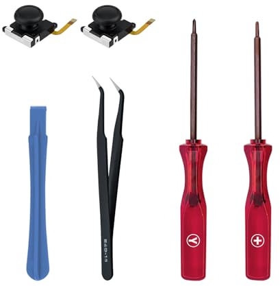 Tolesum 3D Hall Effect Sensor Joystick de repuesto para mando NS Switch/Switch OLED Joy-Con/Lite,Pulgar Stick Tapas de Stick con Destornillador Kit de herramientas de reparación - No para Switch 2