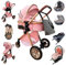 Zkiprm Passeggino 4 in 1 con ISOFIX Base, Passeggino Bebe, Passeggini e Carrozzine, Passeggino compatto Portatile di Canna, Pieghevole con un Clic, Tuta Passeggino Paesaggio Telaio in Alluminio Alto