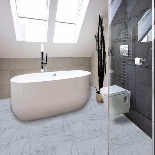 Luvanto Premium Plus Glacier Grey Stone Effect SPC Click Lock Luxury Vinyl Tile - Herringbone(6mm LVT) For Domestic & Commercial Use, Suitable For Underfloor Heating