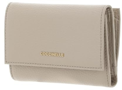 Coccinelle Leder Geldbörse Metallic Soft Wallet Grainy Leather Sandshell beige