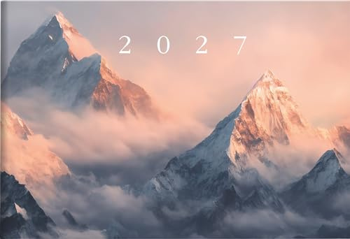 rido/idé Taschenkalender Mod. Septimus 2027 „Mountain“ | A6 quer, Papier: 2 Seiten = 1 Woche, Stundeneinteilung von 7-21 Uhr, nicht Sa. und So.