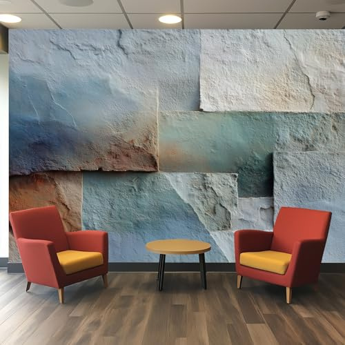Beton Tapete Mit Zement Grau Blau Muster Fototapete Vliestapete Innen Wohnzimmer Küche Schlafzimmer, Beton Wand Decor Poster Tapeten, 350x256 cm