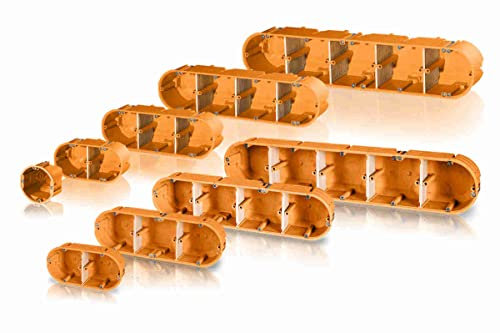 1 Stück 1er Hohlwanddose mehrfach massiv orange Gerätedose Schalterdose Einbau mit FLAMMSCHUTZ