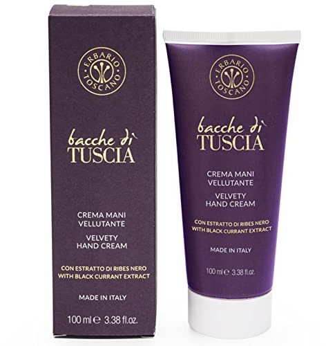 ERBARIO TOSCANO - Crema Mani Vellutante Bacche di Tuscia 100ml | Estratto di Ribes Nero, Texture Vellutata e Rapido Assorbimento