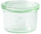 Weck 751 Lot de 12 bocaux en verre transparent 200 ml avec couvercle en verre pour conservation de la chaleur Résiste au micro-ondes Passe au four à bord rond