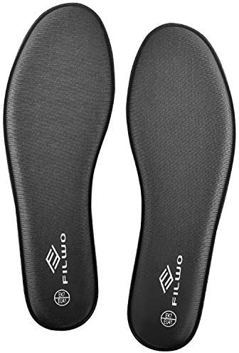 FILWO Women’s Memory Foam Insoles Replacement, Running Insoles Inserts for Sports Shoes Trainers Sneakers Work Boots Walking Shoes, Cushioning Comfort Insoles for Women 1 Pair, Size 8 UK W, Grey