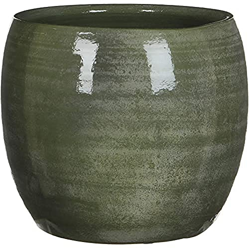 Mica decorations Blumentopf Lester grün - H 22 x Ø 24cm
