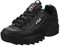FILA Mens Womens Disruptor II Premium Black/White Red Trainers - EU 42