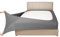 Stretch-Jersey-Bezug für Boxspringbett, Bettvolant, ultraweich und knitterarm, King/Cal King, Hellgrau