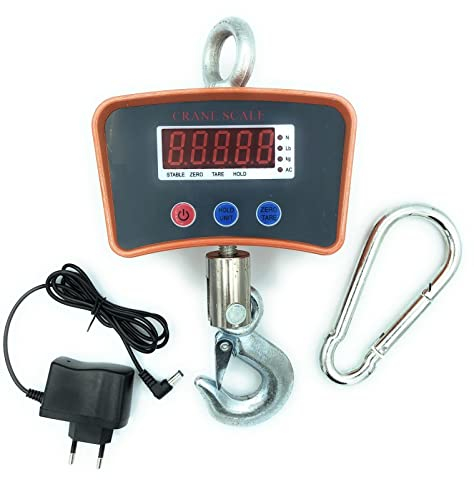 TEMPO DI SALDI Professionelle Digitalwaage mit Haken Dynamometer Feder 1000 kg