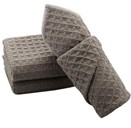 Aniease Asciugamano da cucina in microfibra, asciugamani per asciugare i piatti, super assorbenti ad asciugatura rapida, panni per la pulizia asciugamani (marrone-grigio, 40 x 60 cm)