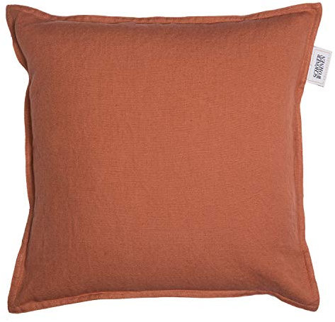 Schöner Wohnen Kollektion Lino Zierkissenhülle Braun • Kissenhülle 40x40 ohne Füllung • hochwertige Leinen-Baumwoll Mischung • waschbarer Zierkissenbezug