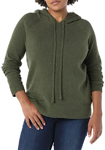 Amazon Essentials Maglione Pullover con Cappuccio Morbido al Tatto Donna, Verde Oliva, S