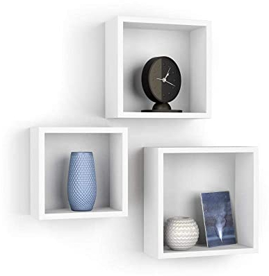 MOBILI FIVER, 3er-Set Giuditta Würfelregale, Weiß, matt, Made In Italy