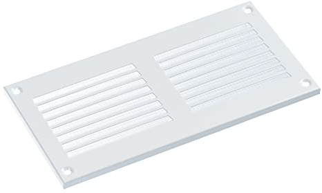 Blanco 200x100 mm Rejilla de Ventilacion con Mosquitera, Metalica