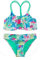SHEKINI Mädchen Zweiteiliger Tie dye Tankini Badeanzug Geflochtenes Seil Racerback Durchbrochenes Tuch Bademode mit Triangel Bikini Badehose für 6-14 Jahre(8-10 Jahre,Schwarz)