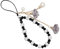 Mobile Phone Beads Lanyard, URFEDA Mobile Phone Anti-Lost Chain Lanyard Crystal Halter Neck Mobile Phone Wristband Lanyard Jewellery Hanging Chian Colourful Beads Strap Phone Pendant for Women (Black)
