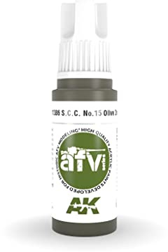 AK Acrylics 3Gen AFV AK11386 S.C.C. No.15 Olive Drab (17ml)