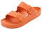VICT POPU Pantoletten Damen mit Fussbett Sandalen Flach Rutschfest Sommer Badelatschen Lässig EVA Slides Erwachsene Schlappen Orange 37
