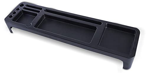 PORRASSO Tastatur Ware Regal Schreibtisch Organizer mit Stauraum Kleine Objekte Storage Anti Staub Regal für Smartphone und Tablet Schreibwaren Schwarz