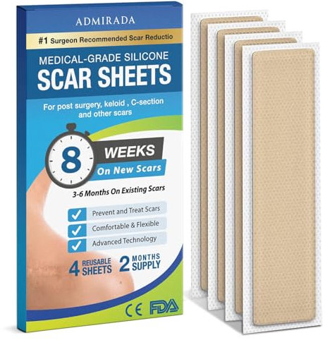 Scar Away Silikon-Narbenblätter, fortschrittliche Narbenentfernung für alle Narbentypen, Silikon-Narbenband [2 Monate Vorrat]