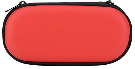 KAKAKE Schützende Hardcase-Abdeckung, wasserdichte und Stoßfeste Reißverschlusstasche mit Netztasche, Leicht zu Tragende, Tragbare Reise-Organizer-Tasche, für PS Vita(rot)
