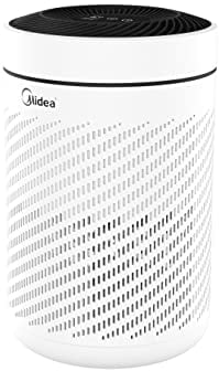 Midea Smart Air Pure Air Purifier with H13 HEPA filter removes 99.95% dust, pollen, animal hair, smoke and allergens, patented built in Automatic Pollutant Sensor