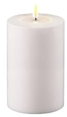 Deluxe Homeart Weiße LED-Stumpenkerze für Außen 10 * 15 cm