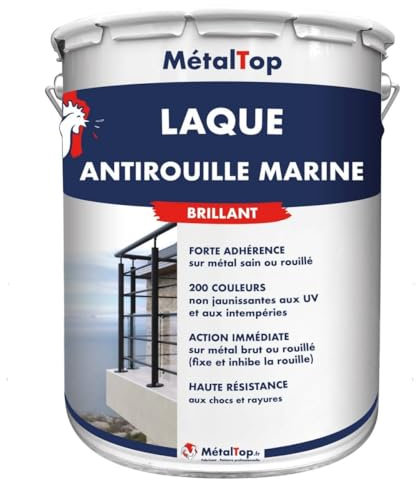 Metaltop - Laque Antirouille Marine - Rosé - RAL 3017 - Pot 5 L