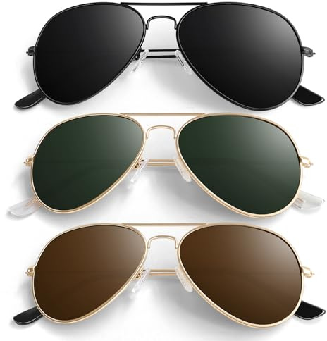 ANZIW Pilot Sunglasses Men Womens Lightweight Metal Frame Polarized Shades UV400 Protection