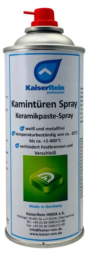 KaiserRein Kamintüren Spray I Keramikpaste-Spray l für das Schmieren/Fetten/Ölen von Kamintüren Scharnieren I weiße Hochleistungs-Mehrzweckpaste