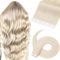 TESS Tape Extensions Echthaar #70 Platin blonde 60 cm Echthaar Haarverlängerung 20 Stücke Glatt Remy Tape in Hair Extensions für Haarverdichtung (20 Tressen #70 Platin blonde)