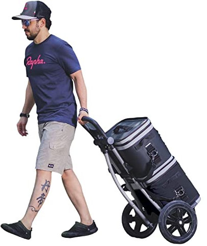 Red Loon by Bellelli Fahrrad Einkaufstrolley - B-Tourist L+XL - Fahrradanhänger Mit Kühltaschen 20+30 Liter - Outdoor Picnic Trolley - Kühlbox Bis 68h Kühlung