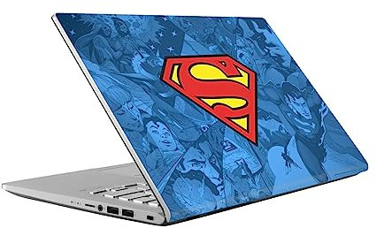 Head Case Designs Officially Licensed Superman DC Comics Collage Logos And Comic Book Vinyl Sticker Skin Decal Cover Compatible With Asus Vivobook 14 X409FA-EK555T