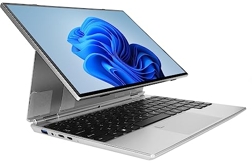 2023 Nuovo Laptop Touchscreen HD da 14, Computer Portatile con 16 GB di, per N5105 Quad, 2,0 GHz, Fino a 2,9 GHz, Sblocco delle Impronte Digitali, Tastiera (16GB+256GB Spina UE)
