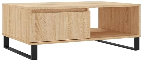 vidaXL Couchtisch, Sofatisch für Wohnzimmer, Wohnzimmertisch mit viel Stauraum, Beistelltisch Kaffeetisch Wohnzimmermöbel, Sonoma Eiche Holzwerkstoff
