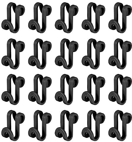 QUARKZMAN 20 Stück Kleiderbügel Verbindungshaken - ABS Aufhänger (Schwarz) | Verlängerungshaken, Platzsparende Haken, Kleiderbügelhaken Organizer, Aufhängehake Kleiderbügel Schrank