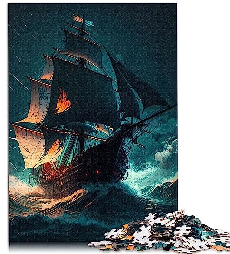 Pirate ship Jigsaw Puzzle Adult 1000 Wooden Jigsaw Jigsaw Puzzles for Adults Gifts 50x75cm