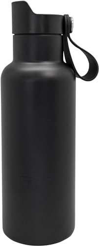 NERTHUS FIH 1266 Botella Deportiva CLICK & DRINK! de Doble Pared de 500 ml con Tapón de Clic, Hidratación y Estilo en un Diseño Premium Negra