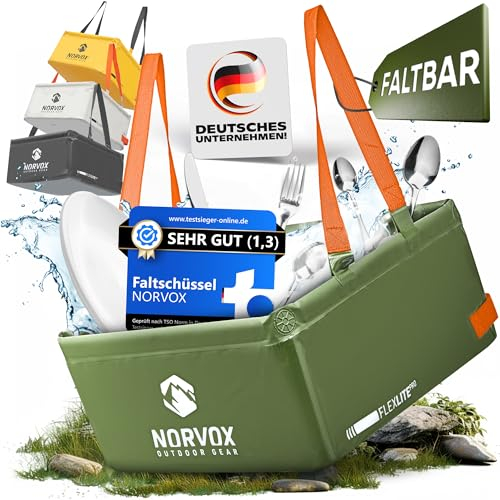 NORVOX Faltschüssel Camping - 22L – Faltbare Schüssel - Universell als Outdoor Spülschüssel, Waschschüssel, Spülwanne zum Abwaschen oder als Faltbarer Eimer