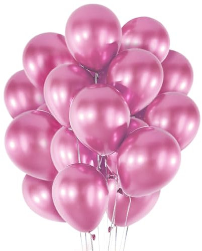 ASIYUHY Palloncini rosa metallizzati da 100 pezzi Palloncini in lattice cromato rosa lucido da 5 pollici per il compleanno Baby Shower Fidanzamento Decorazioni per la festa nuziale