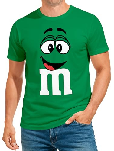 MoonWorks® Herren T-Shirt Fasching Karneval M Aufdruck Gruppenkostüm Verkleidung Last Minute Faschingskostüme Männer Funshirt Gruen XS