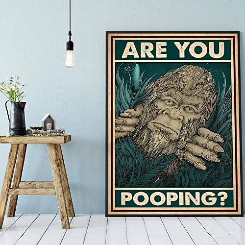Festival Summer Love Bigfoot Poster, Are You Pooping Poster, Bigfoot Badezimmer Poster, Bigfoot Toilettenserviette Frühling 30,5 x 20,3 cm Blechschild Home Decor Home Art Metallschilder Wandkunst