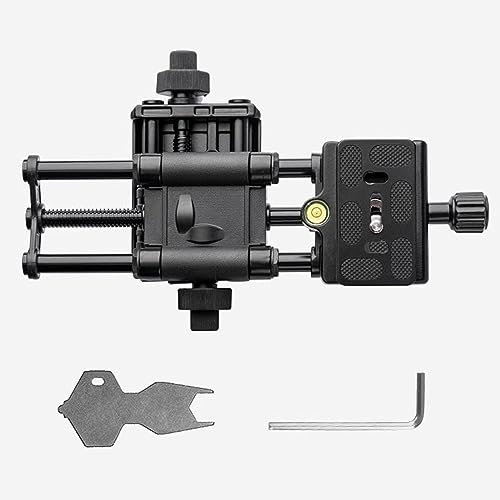 Macro Focusing Rail Slider for Precise Focus Adjustment - 360-Degree Rotating Clamp with 1/4 Screw Thread for Macro Photography