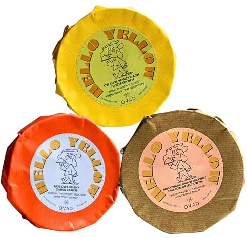 HELLO YELLOW Hundefutter, Nassfutter - 3 Geschmäcker, 3x140g - nachhaltiges Premium Insekten-Mousse für kleine, Sensible Rassen, ausgewachsene Hunde - Hyoallergenes Futter